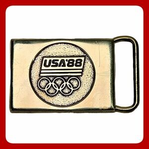 BTS 1988 USA Olympics Solid Brass Belt Buckle Vintage Collectible Retro Accessor